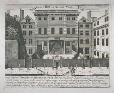 Veduta della Sala della Giustizia, Old Bailey, c.1740 da John Bowles