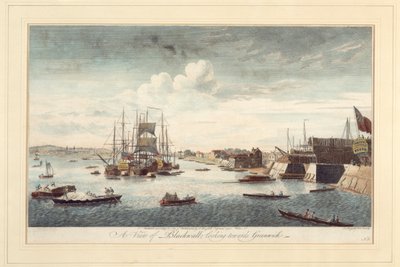 Una vista di Blackwall verso Greenwich da John Boydell