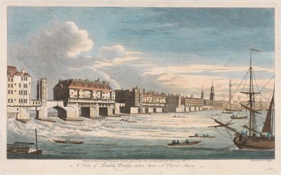 Veduta del London Bridge presa presso le scale di St. Olave da John Boydell