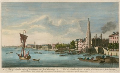 Veduta di Londra presa dal Tamigi vicino agli York Buildings da John Boydell