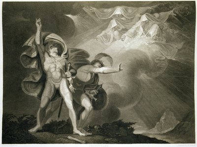 Macbeth, Banquo e le tre streghe sulla brughiera in Atto I, Scena III di Macbeth di William Shakespeare da John Boydell