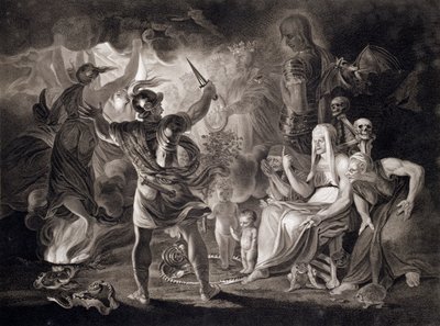 Macbeth, le tre streghe e Ecate, 1805 da John Boydell