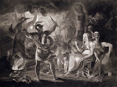 Macbeth, le tre streghe e Ecate, 1805 da John Boydell