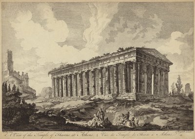 Veduta del Tempio di Teseo, Atene, Grecia (incisione) da John Boydell