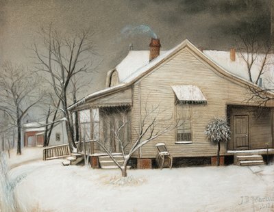 Casa a East Dallas nella neve da John Breckinridge Martin