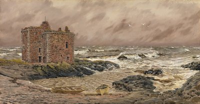 Tempesta di sud-est al Castello di Portencross, 1886 da John Brett
