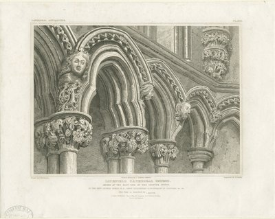 Interno della Cattedrale di Lichfield - Archi nella Sala Capitolare: incisione, nd [c 1819] da John Britton
