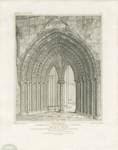 Cattedrale di Lichfield - Porta del transetto nord da John Britton