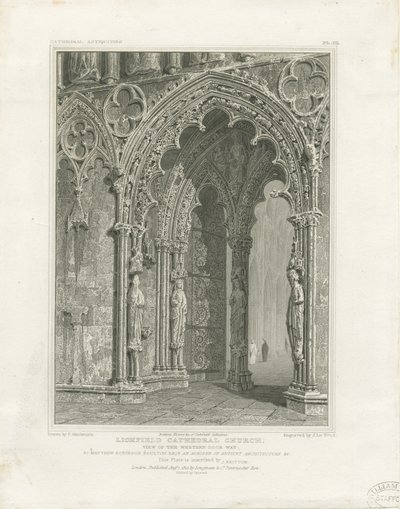 Cattedrale di Lichfield - Portale ovest da John Britton