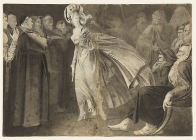 Donna in piedi tra i frati (recto) da John Brown