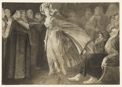 Donna in piedi tra i frati, recto, c. 1770-1775 da John Brown