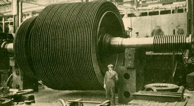 Le pale della turbina senza involucro da John Brown and Company