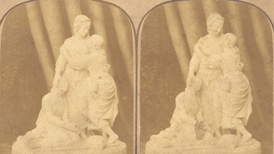 Coppia di prime vedute stereografiche di statue britanniche, 1850-1910 da John Browning