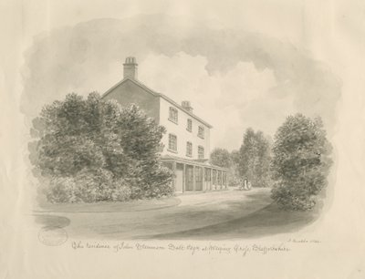 Villaggio di Baswich - casa di John Stevenson Salt, Esq. (disegno a seppia, 1842) da John Buckler