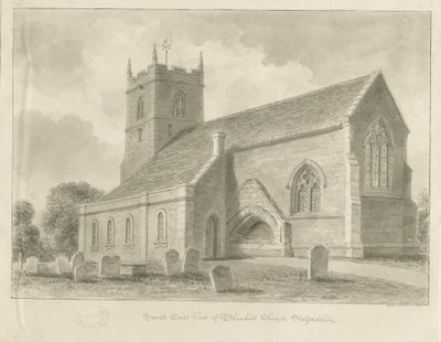Chiesa di Blymhill: disegno a seppia da John Buckler