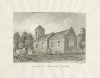 Chiesa di Broom (ora Worcestershire): disegno a seppia da John Buckler