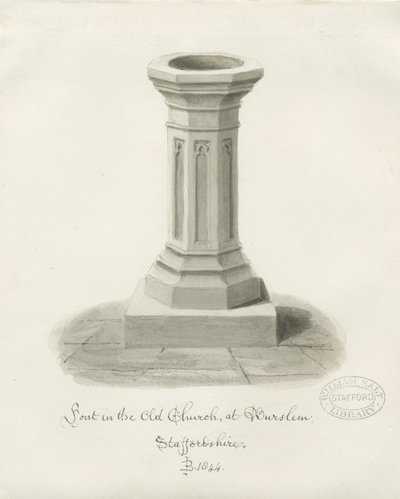Burslem - Fonte nella Chiesa di San Giovanni da John Buckler
