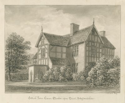 Burton-upon-Trent: Ordish Farm House: disegno a seppia, 1839 da John Buckler