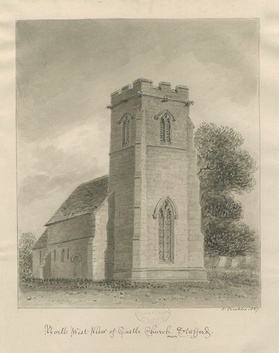 Chiesa del Castello - Chiesa: disegno a seppia da John Buckler