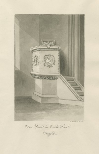Chiesa del Castello - Pulpito di Pietra nella Chiesa da John Buckler