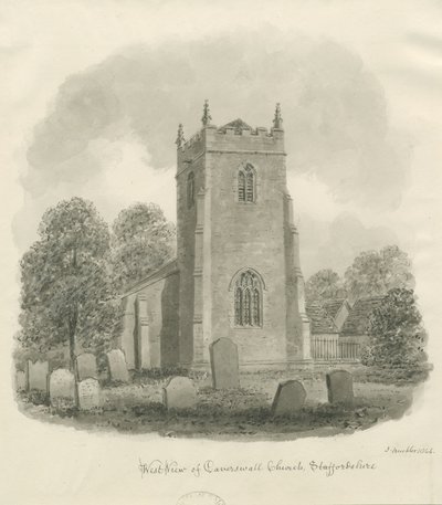 Chiesa di Caverswall (disegno a seppia) da John Buckler