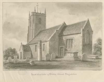 Chiesa di Chebsey: disegno a seppia da John Buckler