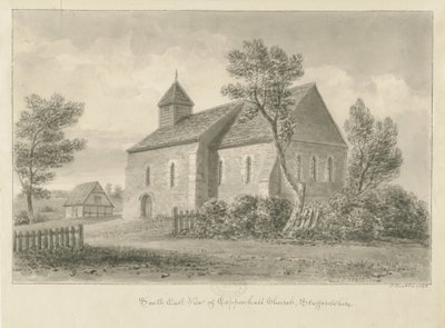 Chiesa di Coppenhall: disegno a seppia da John Buckler