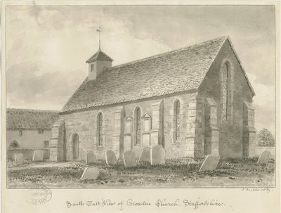 Croxden - Cappella degli Ospiti: disegno a seppia da John Buckler