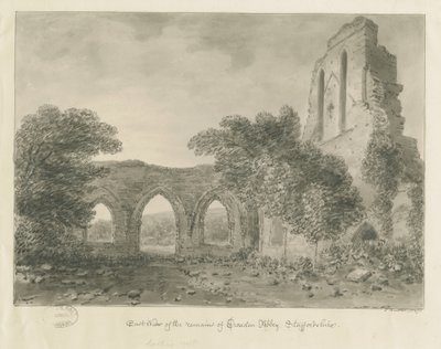 Abbazia di Croxden: disegno a seppia da John Buckler