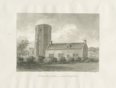 Dilhorne - Chiesa e Scuola di Grammatica da John Buckler