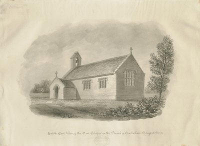 Eccleshall - Cappella di Cotes Heath: disegno a seppia da John Buckler