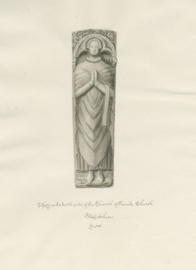 Chiesa di Enville - Effigie: disegno a seppia da John Buckler