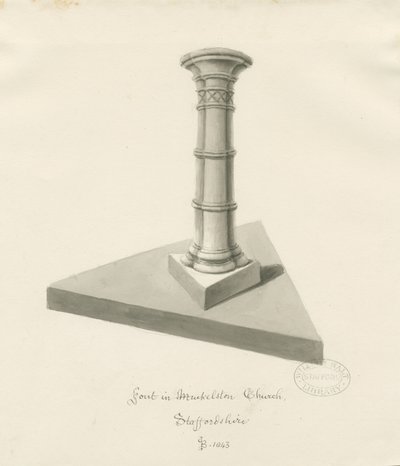 Fonte nella Chiesa di Mucklestone da John Buckler