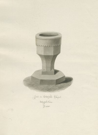 Fonte nella cappella di Statfold da John Buckler