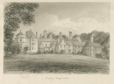 Hagley Hall: disegno a seppia da John Buckler