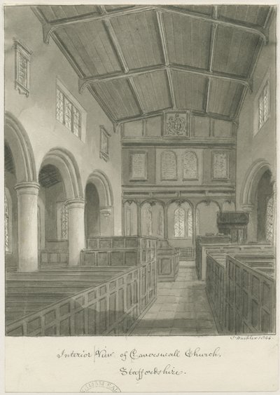 Interno della Chiesa di Caverswall da John Buckler