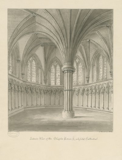 Interno della Cattedrale di Lichfield - Sala Capitolare da John Buckler