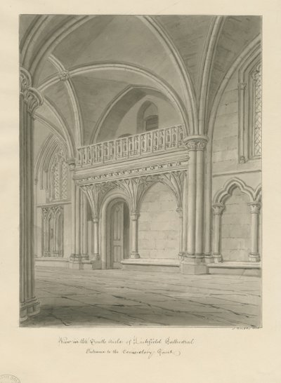Interno della Cattedrale di Lichfield - Ingresso alla Corte del Concistoro da John Buckler