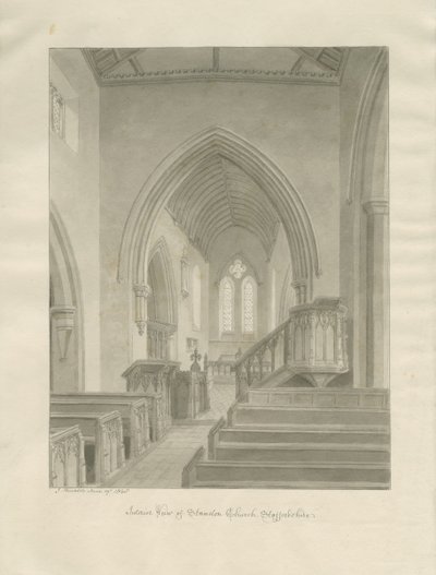 Interno della Chiesa di Standon da John Buckler