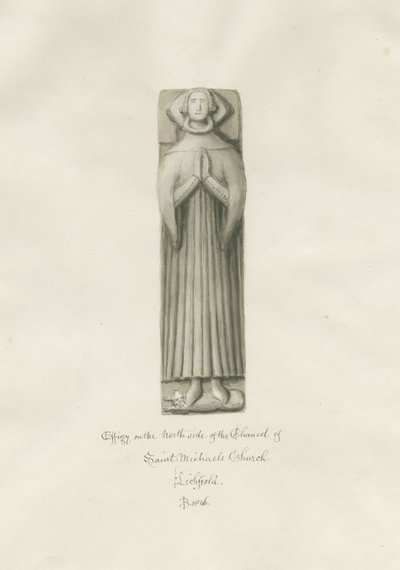 Lichfield - Effigie nel presbiterio della chiesa di San Michele da John Buckler