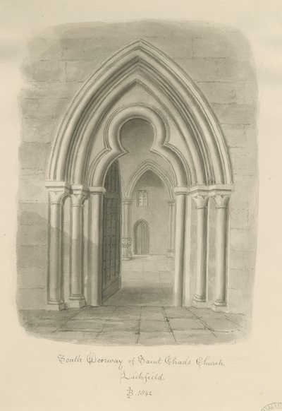 Lichfield - Portale Sud della Chiesa di San Chad da John Buckler