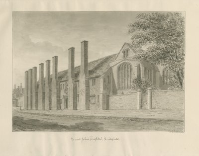 Lichfield - Ospedale e cappella di St. John: disegno seppia da John Buckler