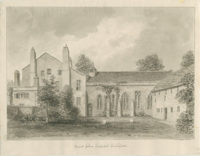 Lichfield - Ospedale e Cappella di San Giovanni: disegno a seppia da John Buckler