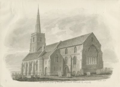 Lichfield - Chiesa di St. Michael: disegno seppia da John Buckler