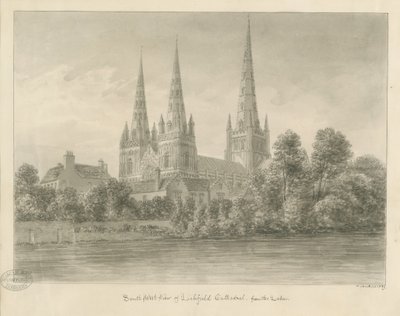 Cattedrale di Lichfield - Vista Sud-Ovest da John Buckler