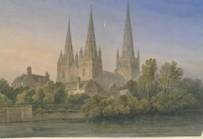 Cattedrale di Lichfield - Vista Sud-Ovest da John Buckler