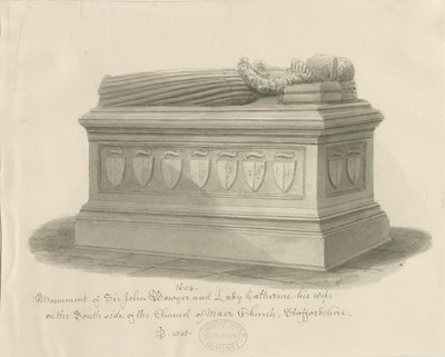Maer Church - Monumento a Sir John Bowyer e Lady Catherine da John Buckler
