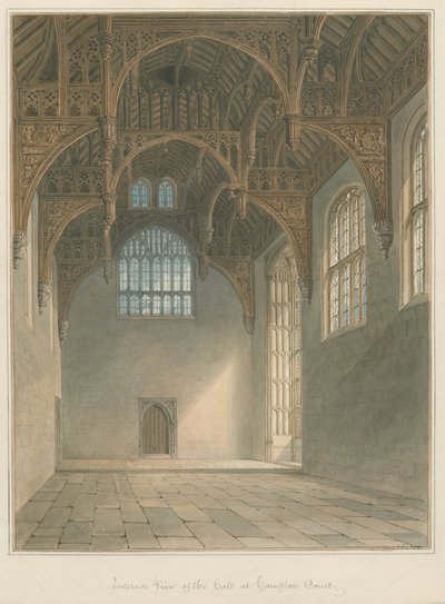 Middlesex - Hampton Court - Interno della Sala da John Buckler