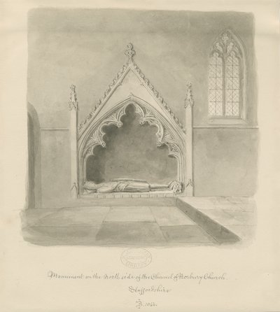 Chiesa di Norbury - Monumento a Ralph le Botiler da John Buckler