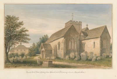 Oxfordshire - Chiesa di Shiplake e Casa del Parroco da John Buckler